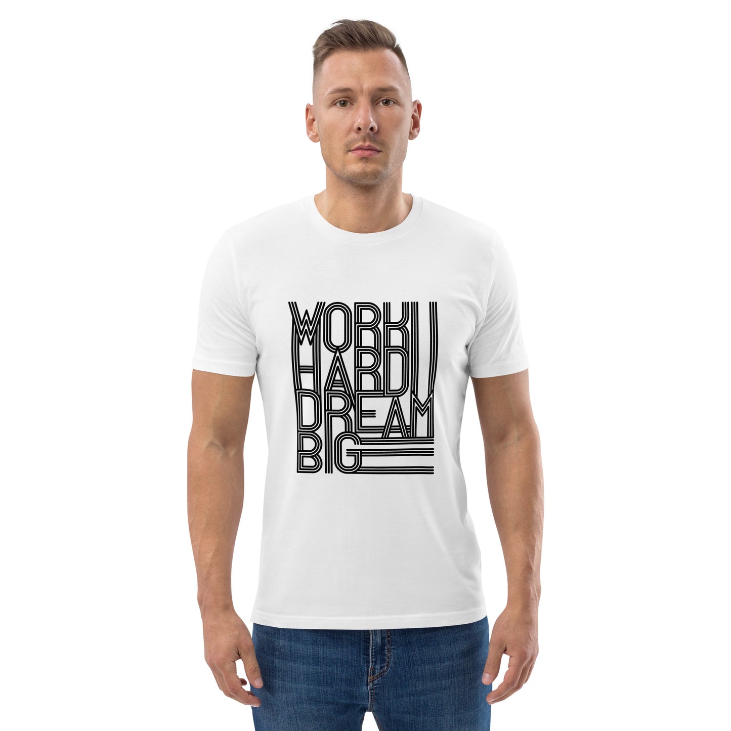 Unisex organic cotton t-shirt  |  work hard  |  moods print