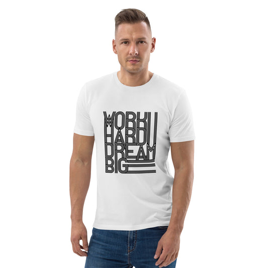 Unisex organic cotton t-shirt  |  work hard  |  moods print