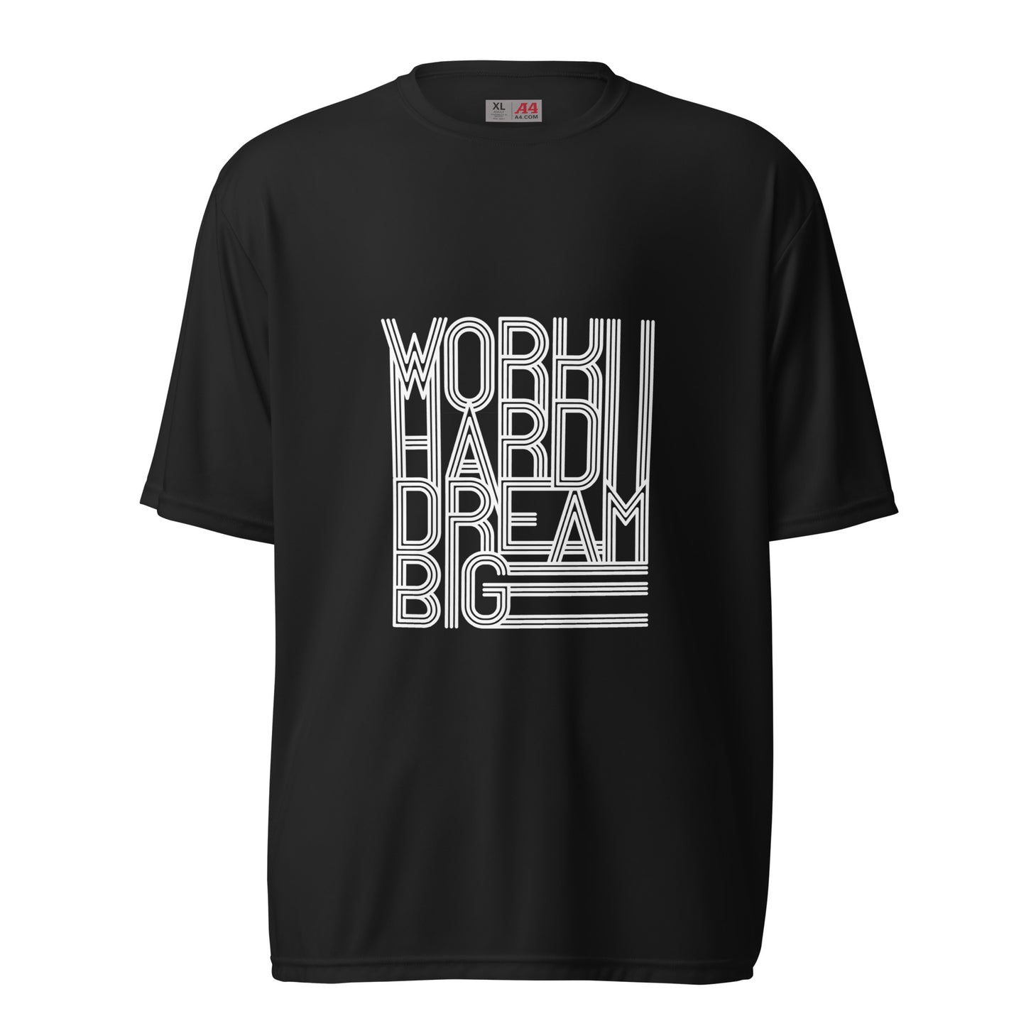 Unisex performance crew neck t-shirt |  work hard | moods print