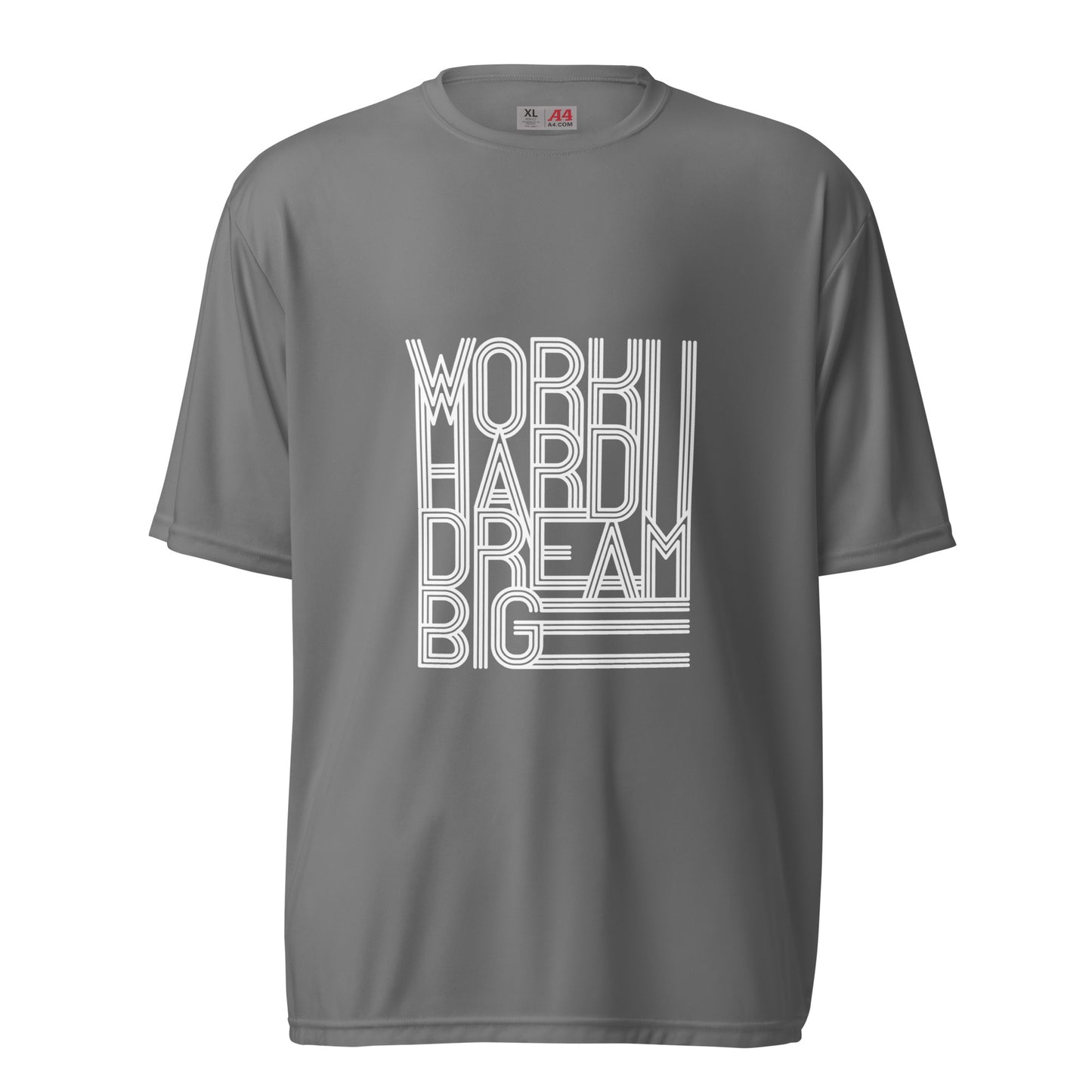 Unisex performance crew neck t-shirt |  work hard | moods print