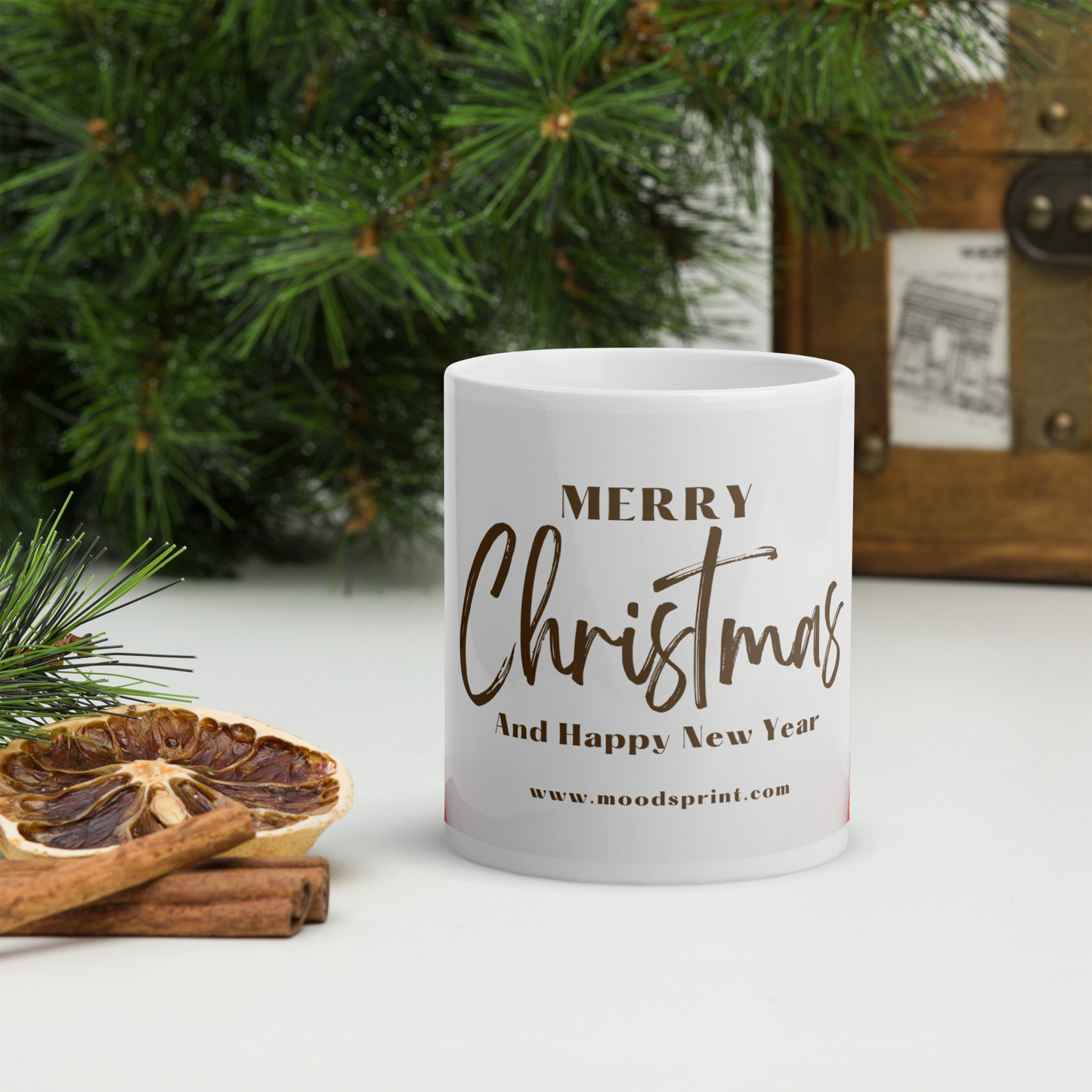 White glossy mug | merry christmas | moods print