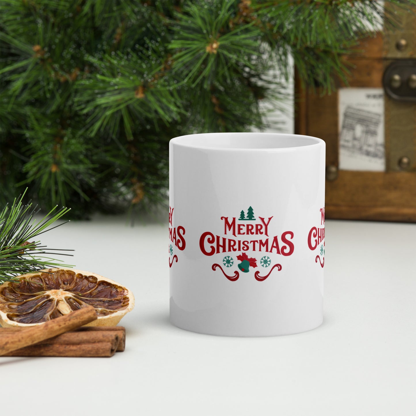 White glossy mug | mery christmas | moods print