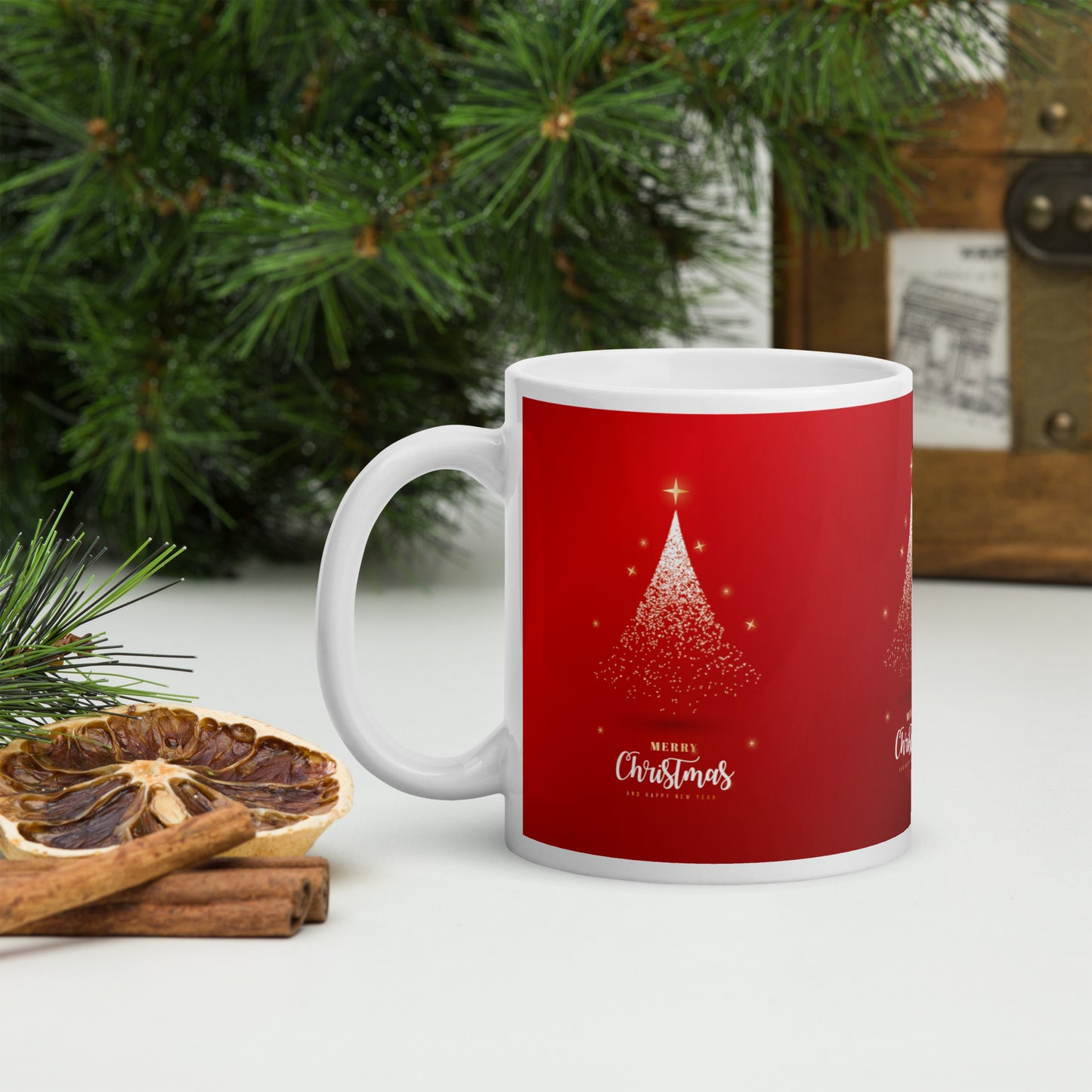 White glossy mug _ merry christmas | moods print