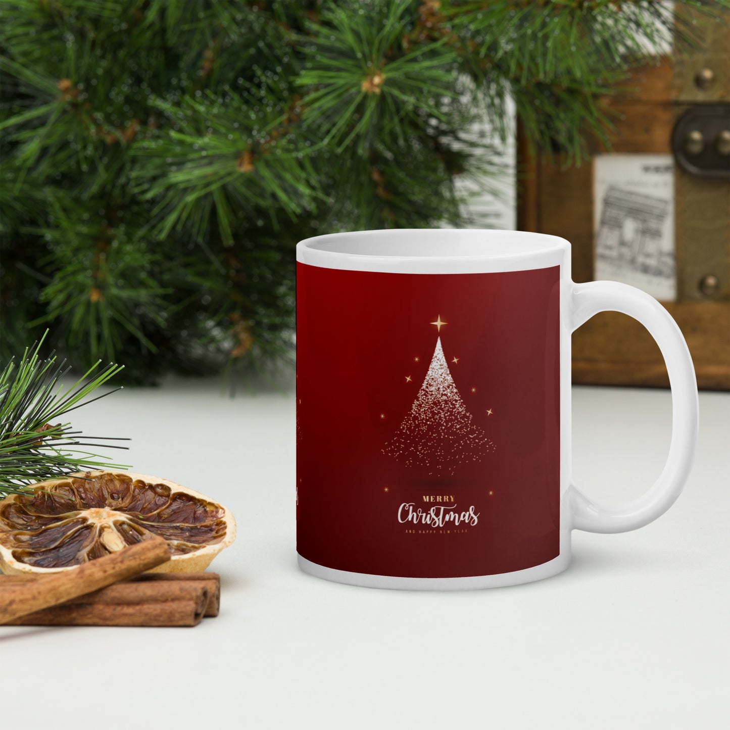 White glossy mug _ merry christmas | moods print