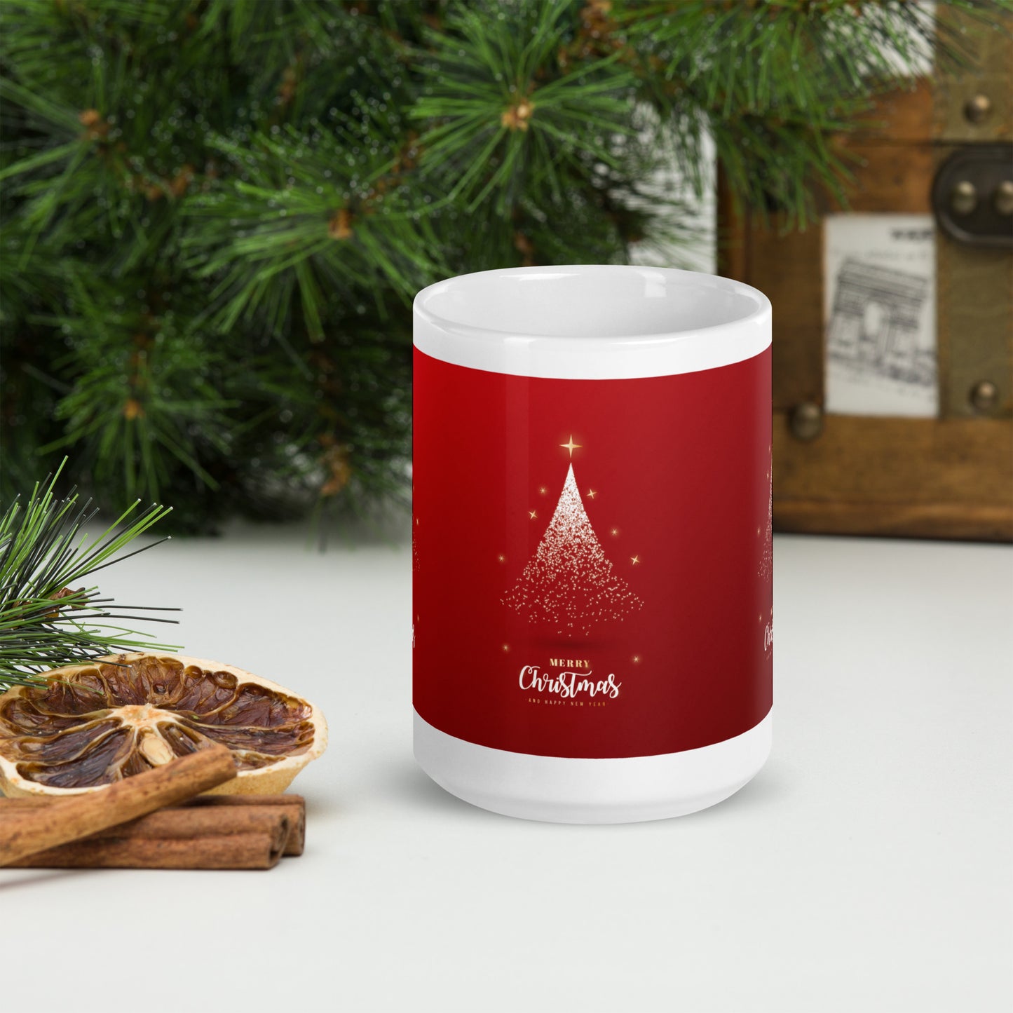 White glossy mug _ merry christmas | moods print