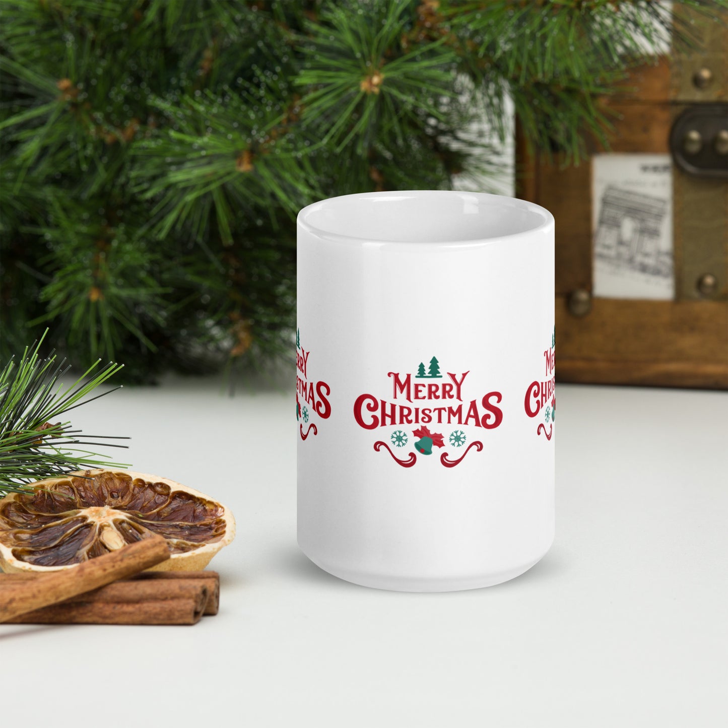 White glossy mug | mery christmas | moods print