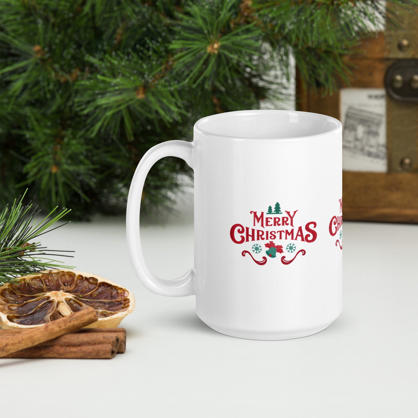 White glossy mug | mery christmas | moods print