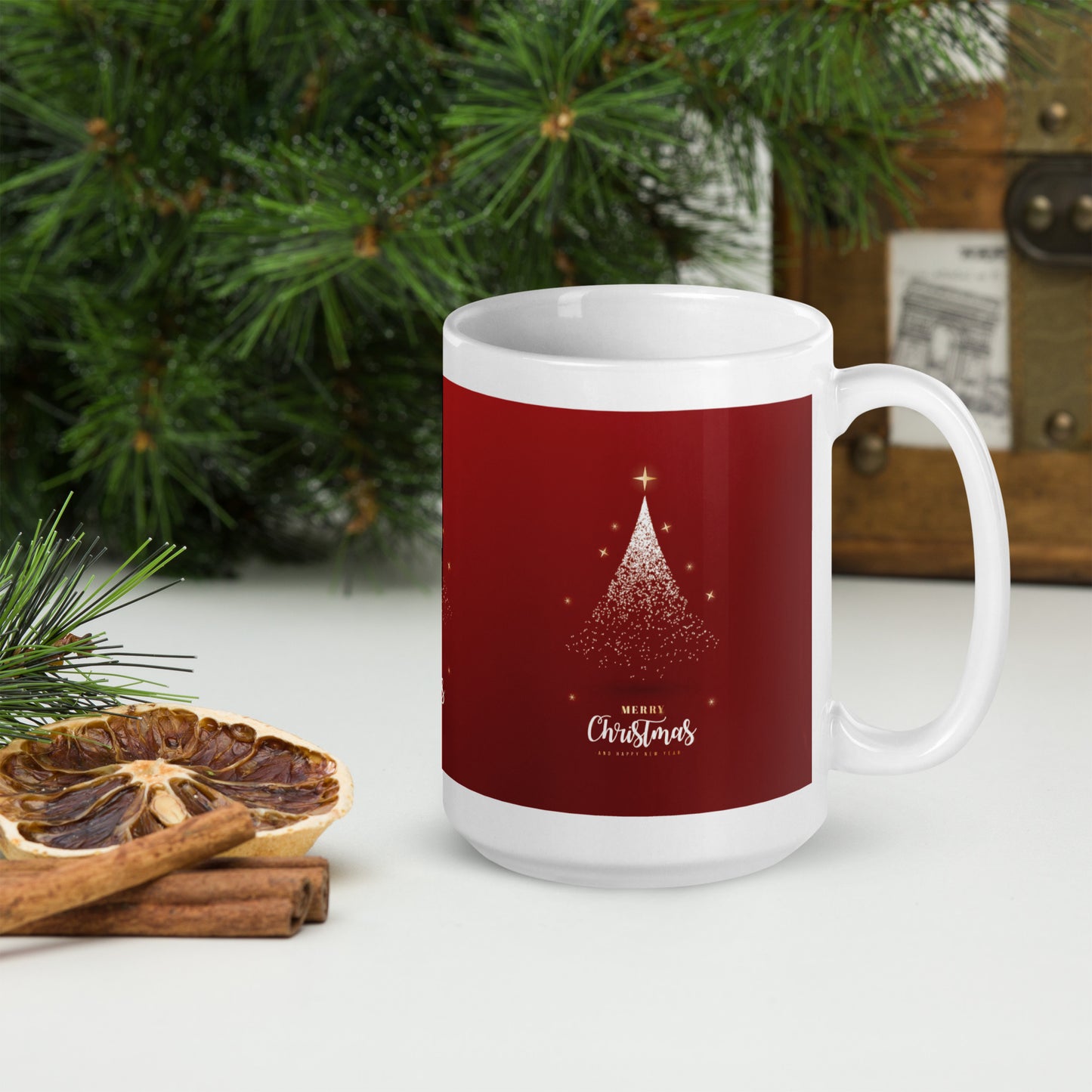 White glossy mug _ merry christmas | moods print