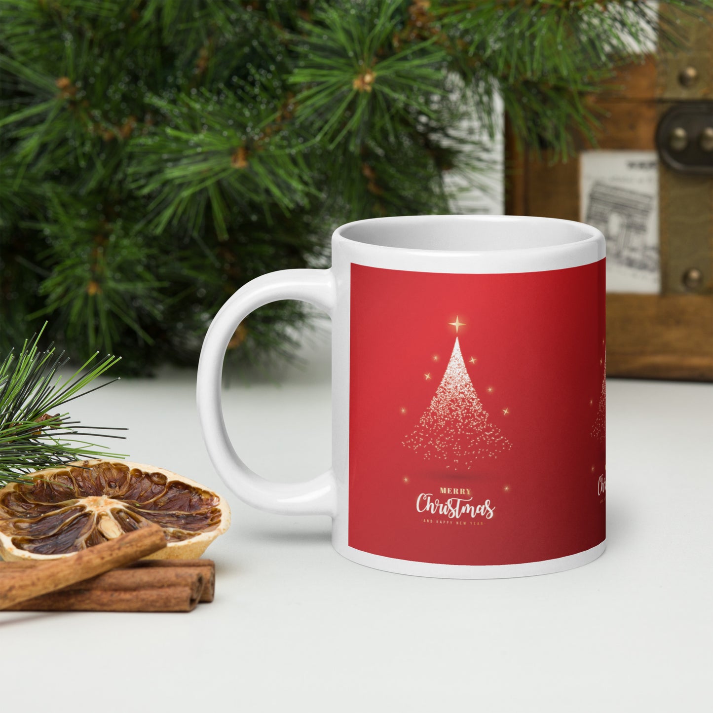 White glossy mug _ merry christmas | moods print