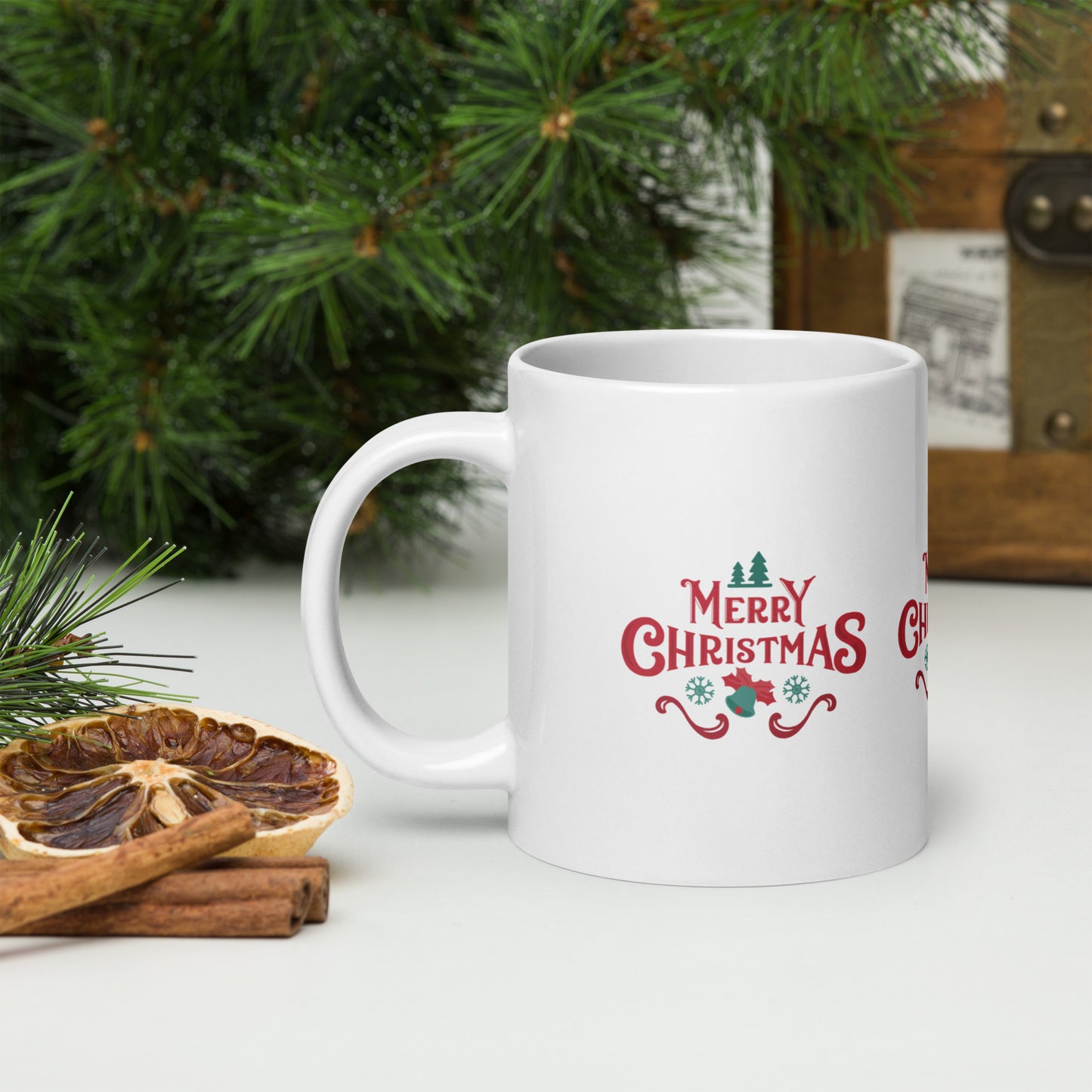 White glossy mug | mery christmas | moods print