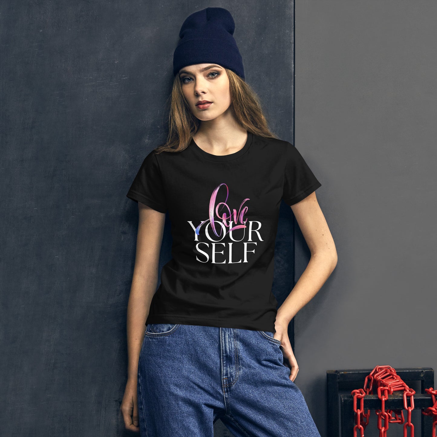 Women's short sleeve t-shirt  |  love your self  |  moods print