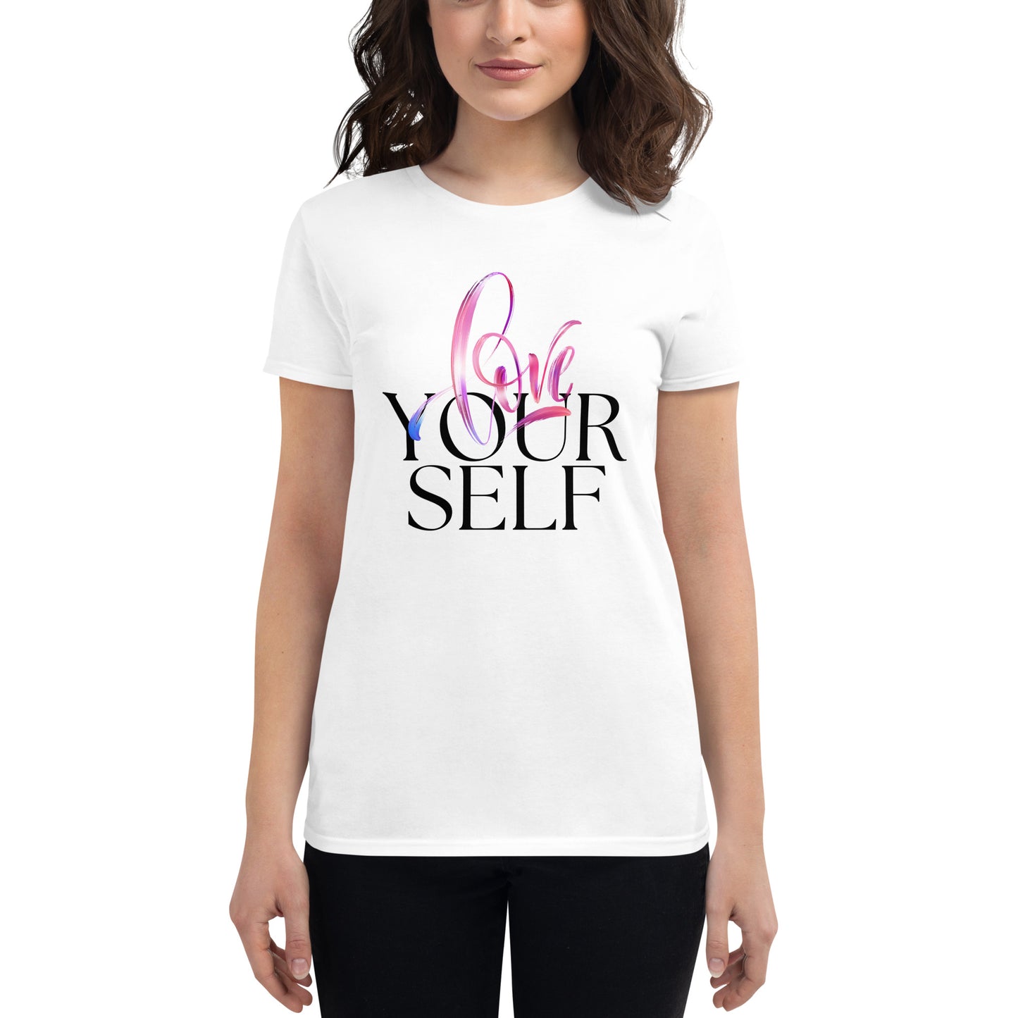 Women's short sleeve t-shirt  |  love your self  |  moods print