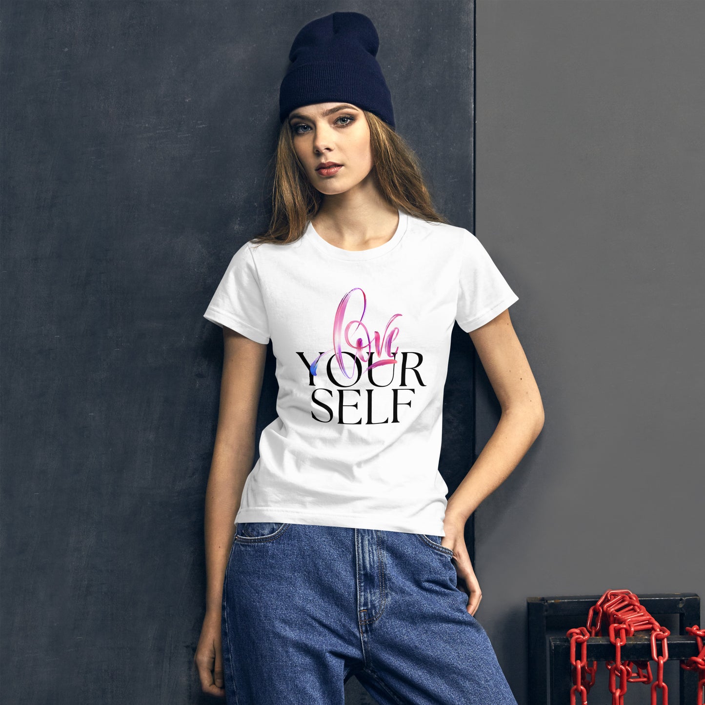 Women's short sleeve t-shirt  |  love your self  |  moods print