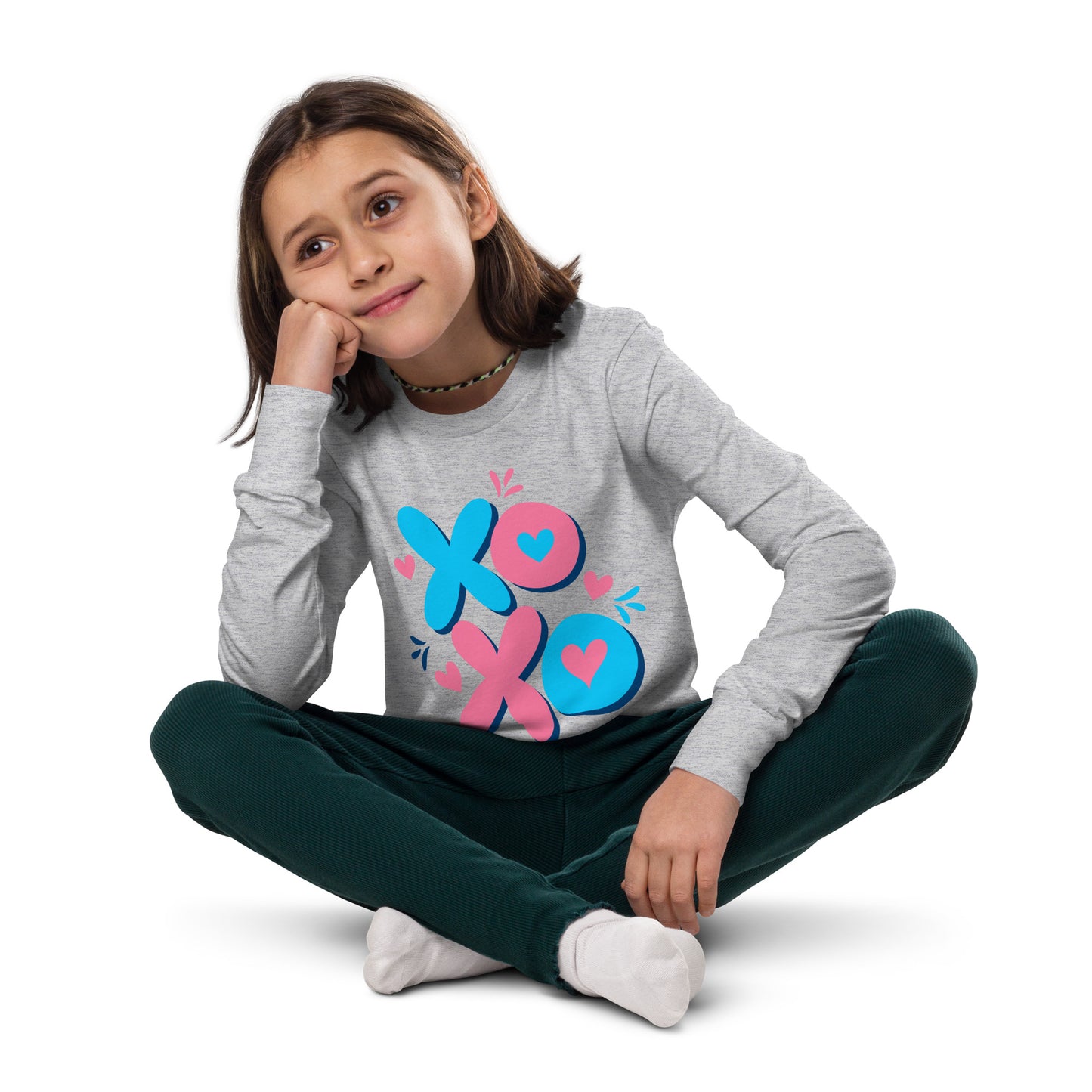 x o love | Youth Long Sleeve Tee | Bella + Canvas 3501Y