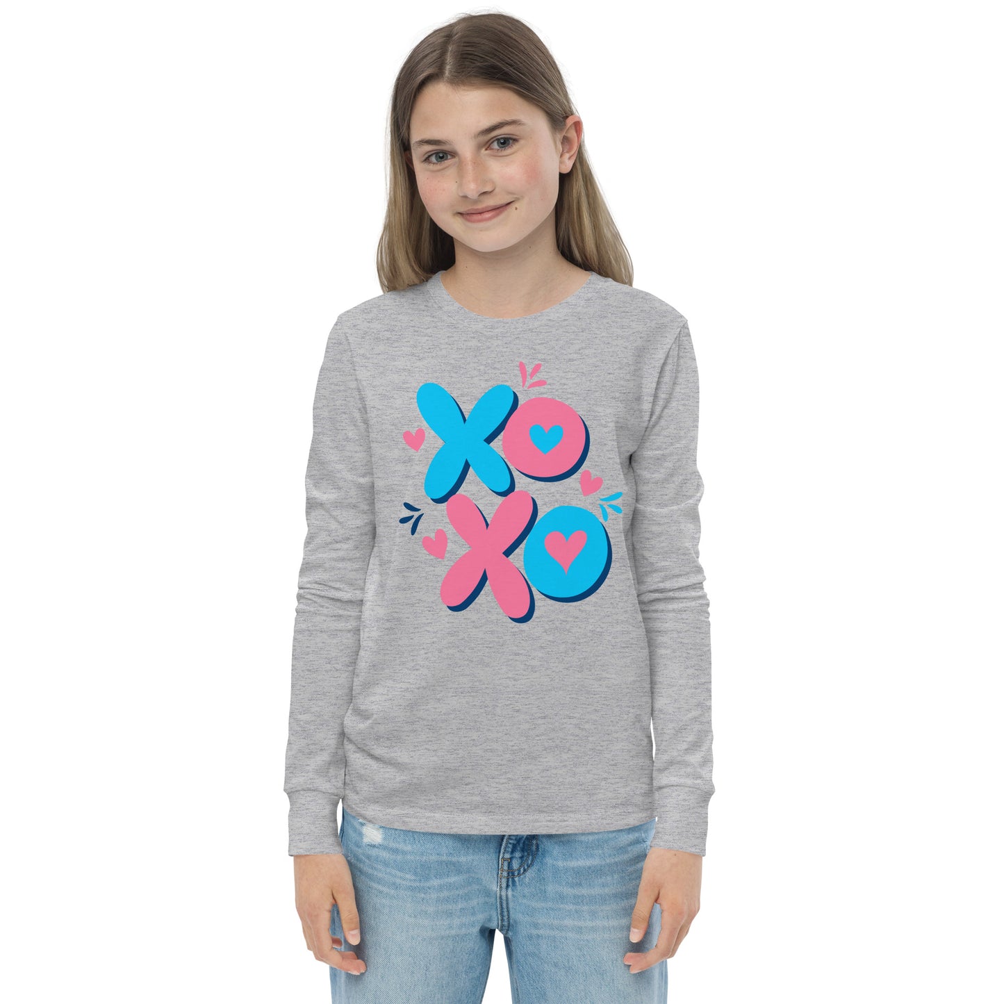 x o love | Youth Long Sleeve Tee | Bella + Canvas 3501Y