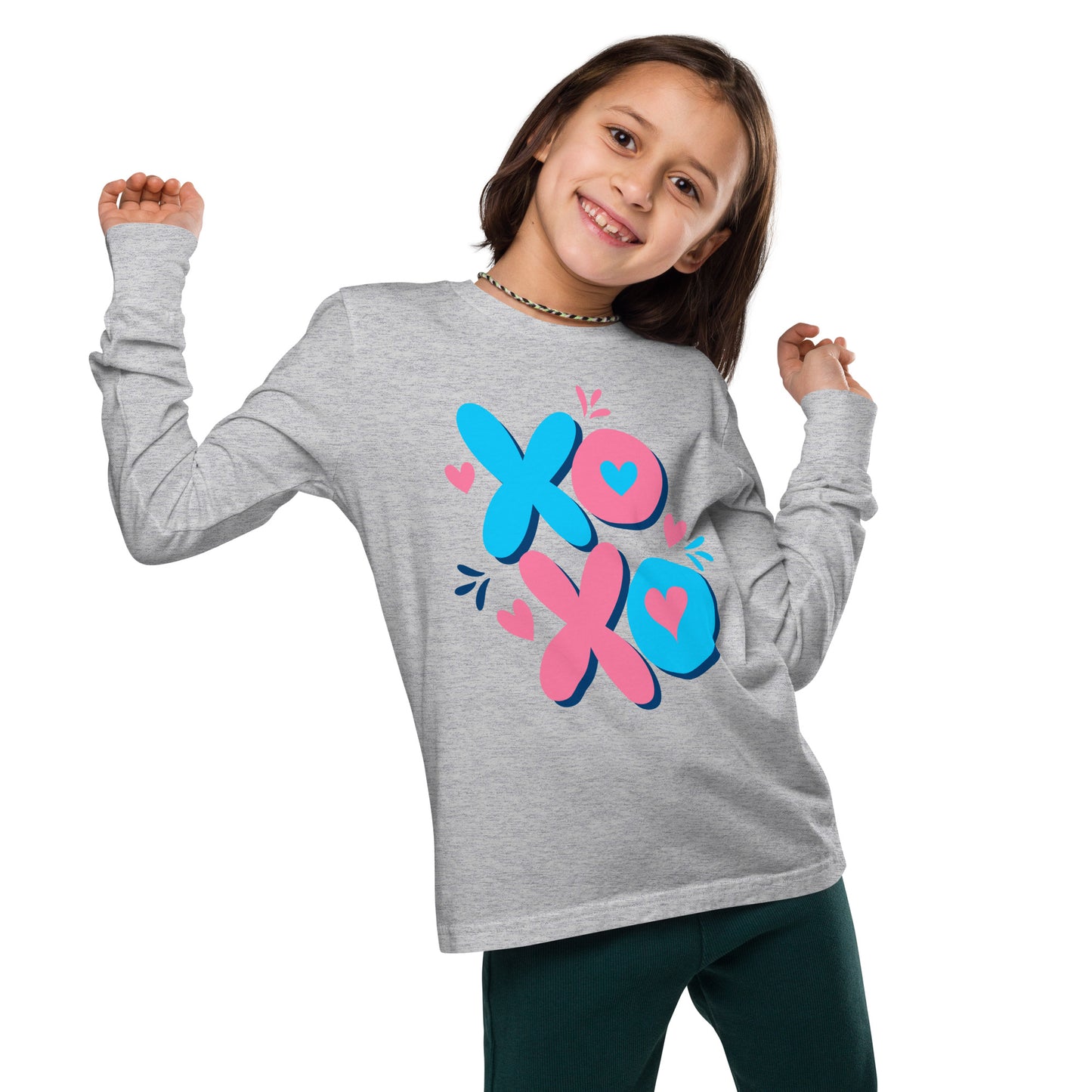 x o love | Youth Long Sleeve Tee | Bella + Canvas 3501Y