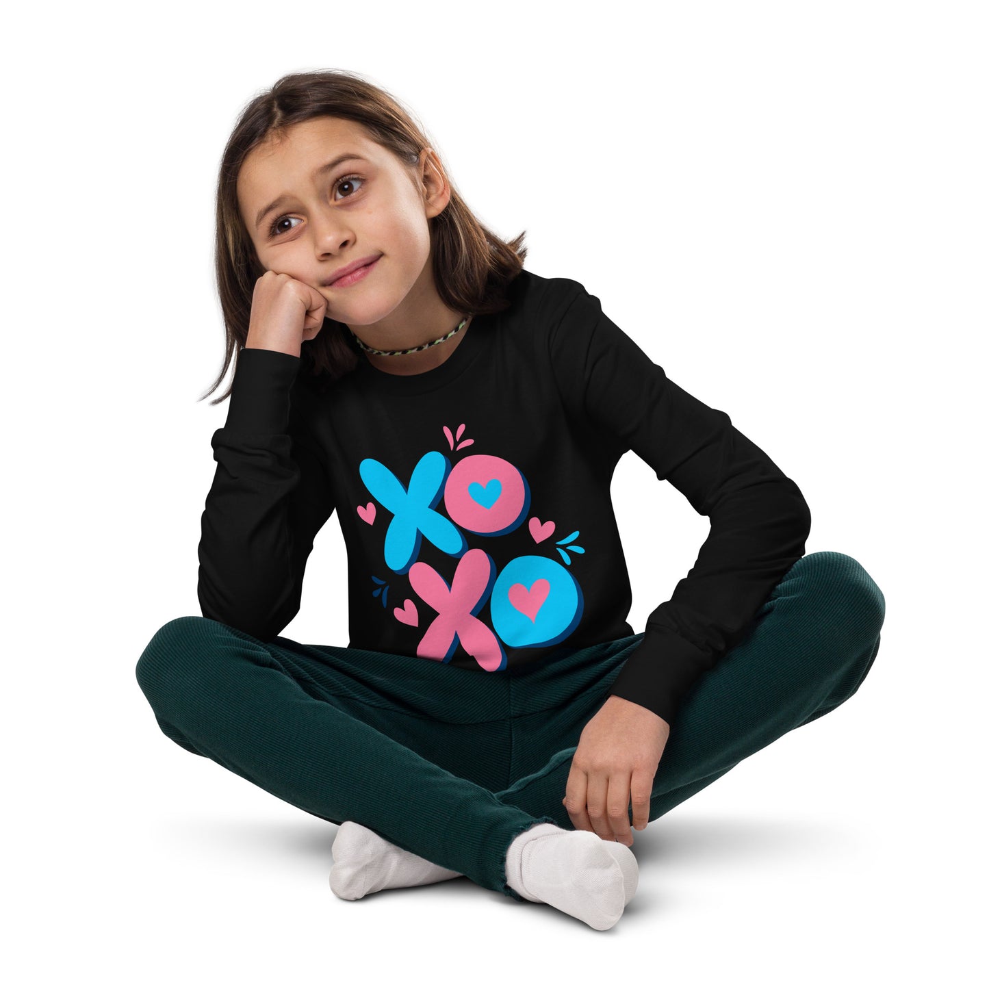 x o love | Youth Long Sleeve Tee | Bella + Canvas 3501Y