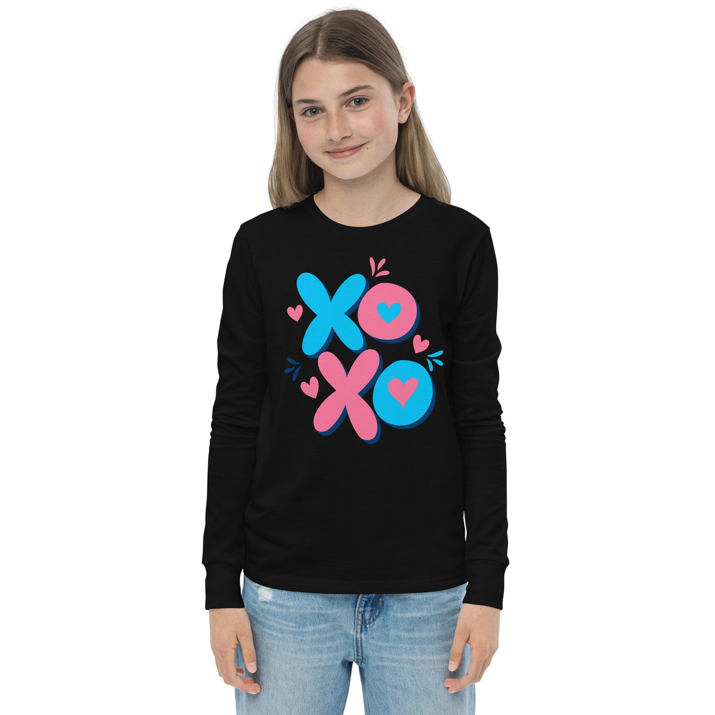 x o love | Youth Long Sleeve Tee | Bella + Canvas 3501Y