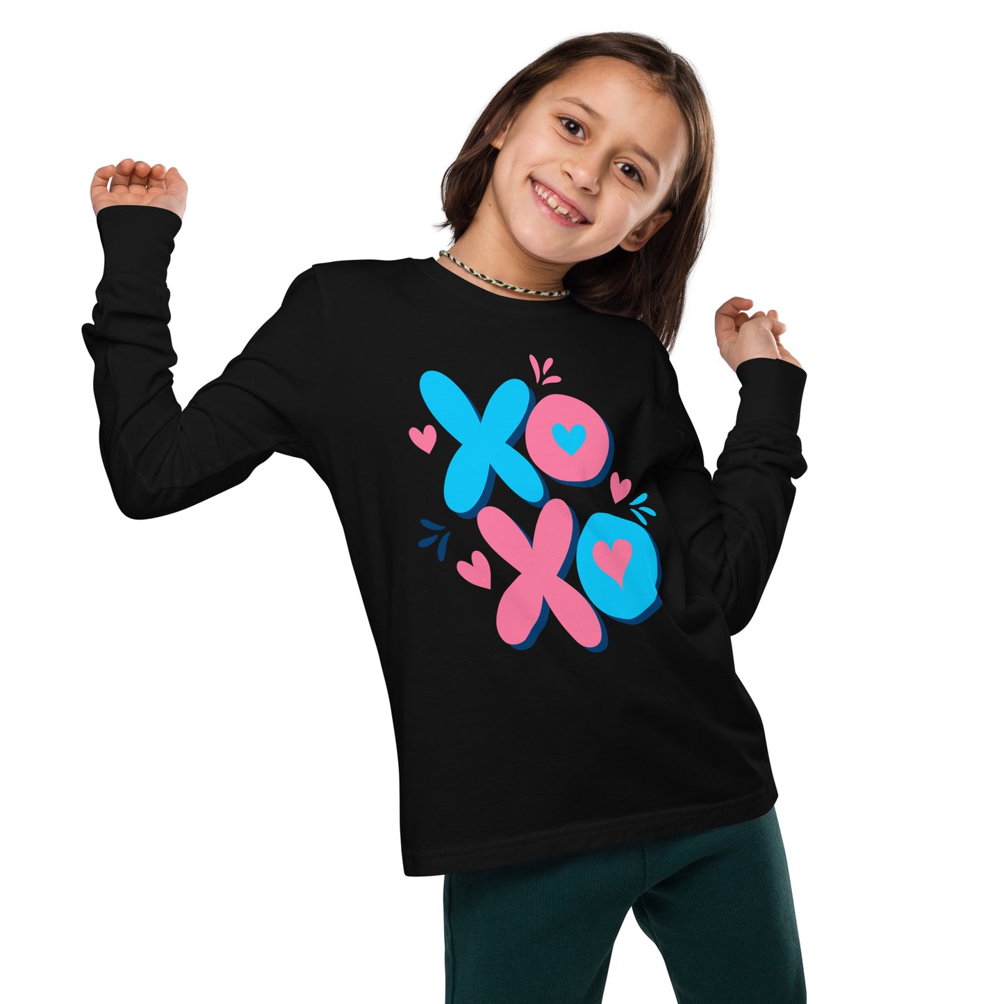 x o love | Youth Long Sleeve Tee | Bella + Canvas 3501Y