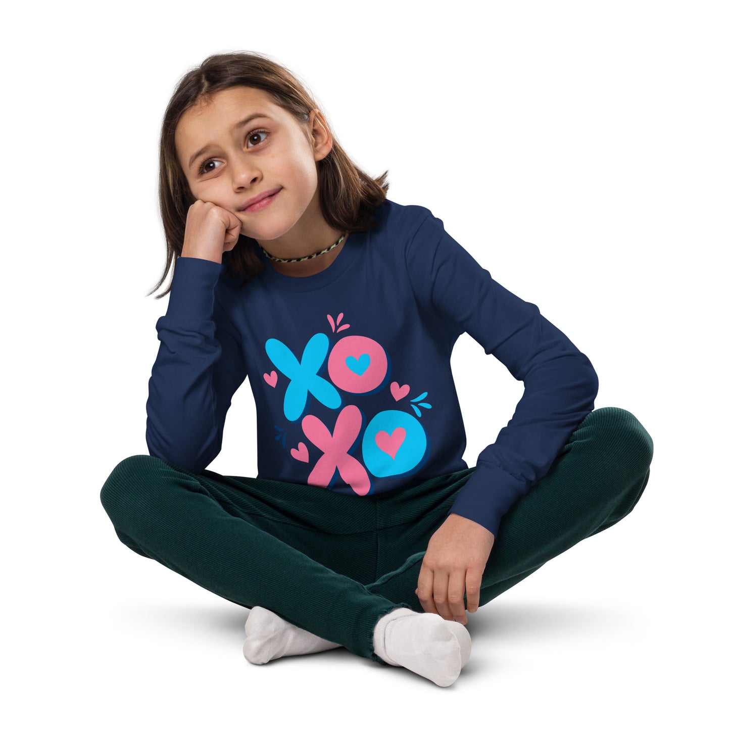 x o love | Youth Long Sleeve Tee | Bella + Canvas 3501Y