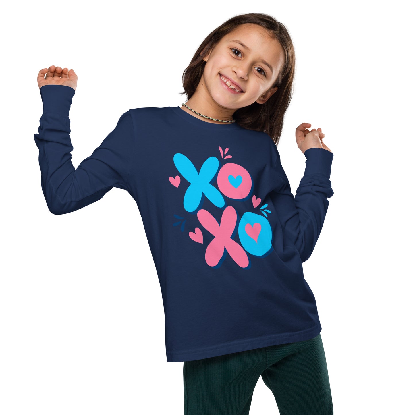 x o love | Youth Long Sleeve Tee | Bella + Canvas 3501Y