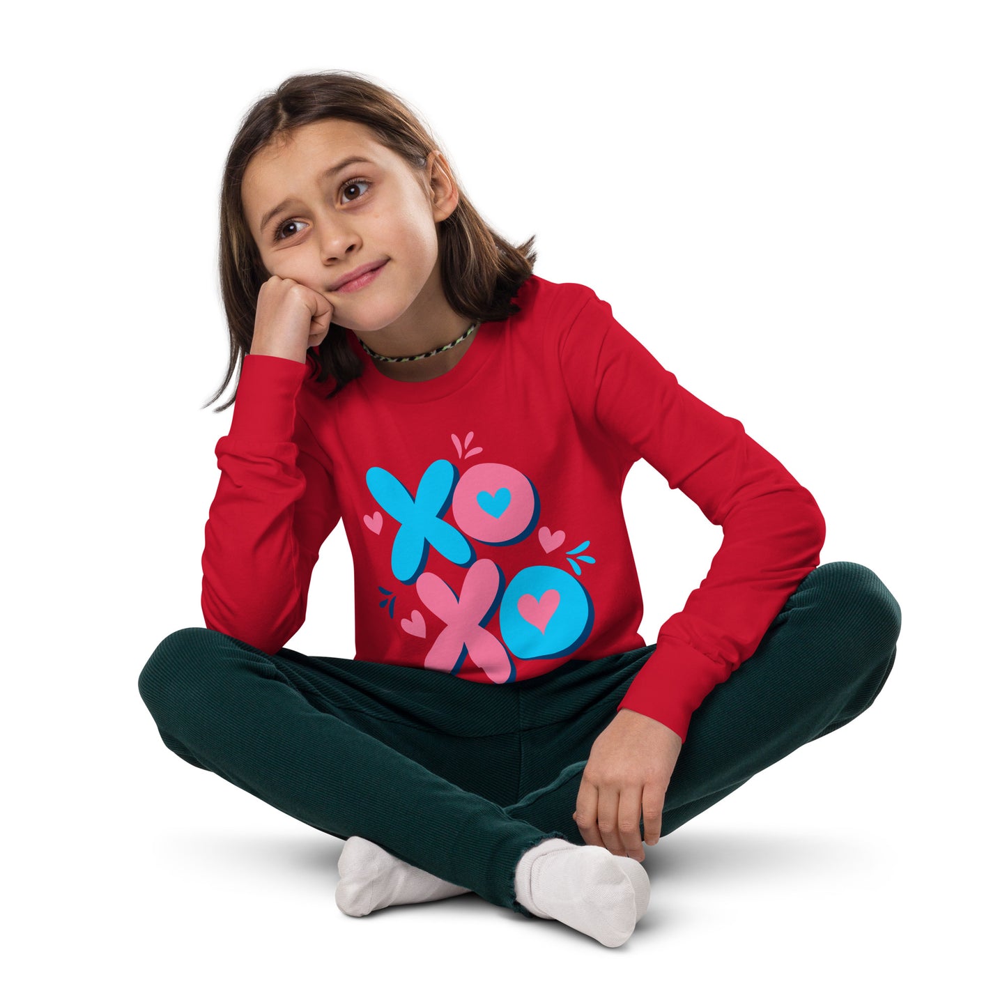 x o love | Youth Long Sleeve Tee | Bella + Canvas 3501Y