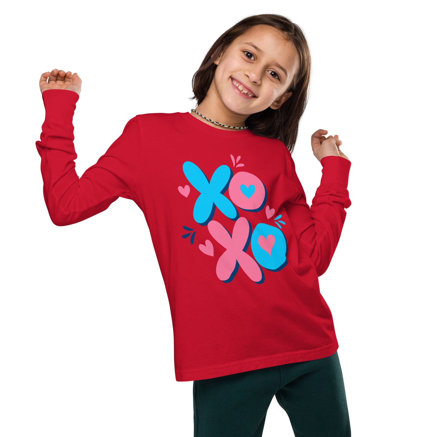 x o love | Youth Long Sleeve Tee | Bella + Canvas 3501Y