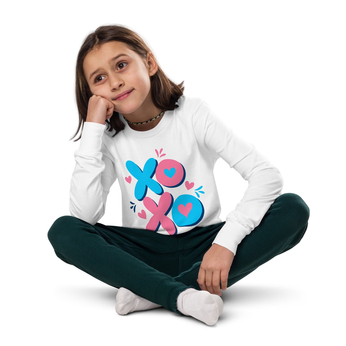 x o love | Youth Long Sleeve Tee | Bella + Canvas 3501Y