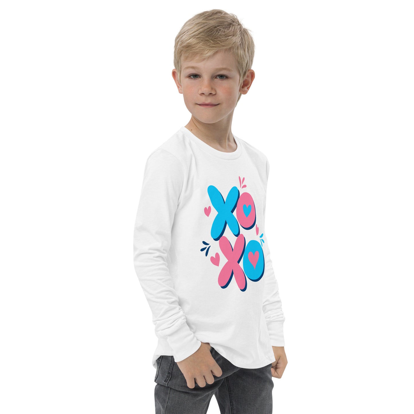 x o love | Youth Long Sleeve Tee | Bella + Canvas 3501Y